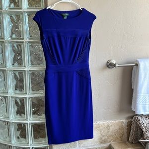 Blue Ralph Lauren dress.